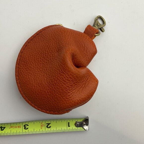 Portland Leather Goods Fortune Cookie Pouch Keychain Orange Leather Boho - Picture 14 of 16